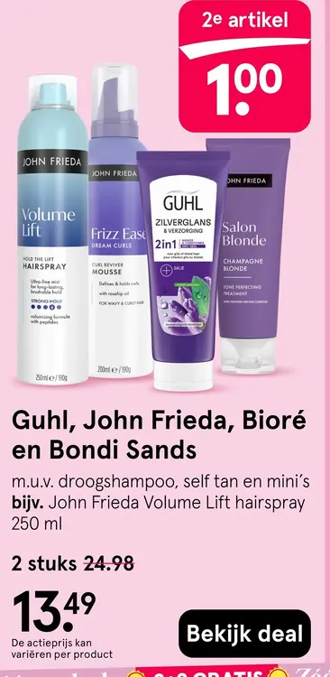 Aanbieding: Guhl, John Frieda, Bioré en Bondi Sands