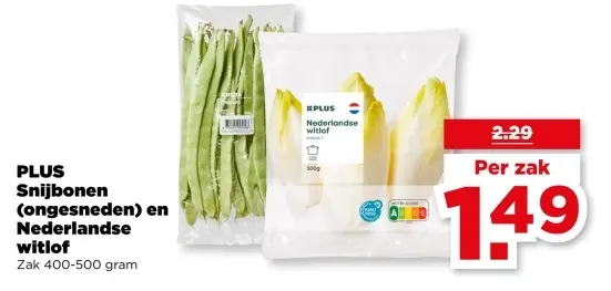 Aanbieding: Snijbonen (ongesneden) en Nederlandse witlof