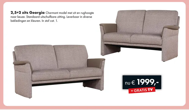 Aanbieding: Georgia taupe 2½+2