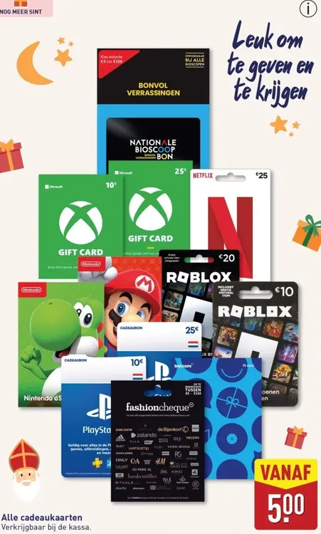 Aanbieding: Cadeaukaarten