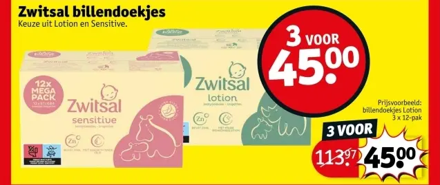 Aanbieding: Zwitsal billendoekjes