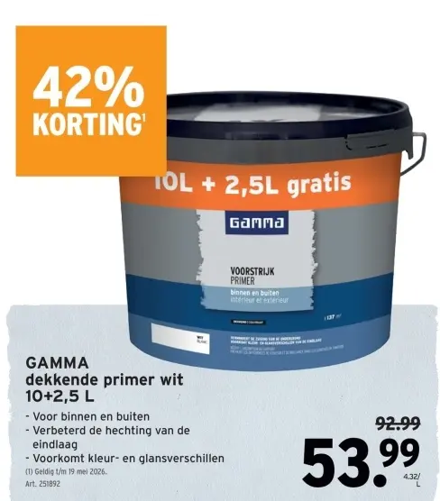 Promotie: dekkende primer wit