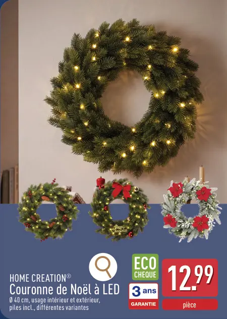 Offre: Couronne de Noël à LED