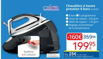 Offre: Chaudière à haute pression 8 bars GV9550