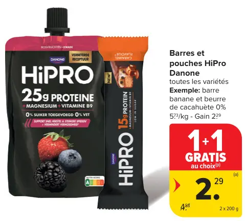 Offre: Barres et pouches HiPro