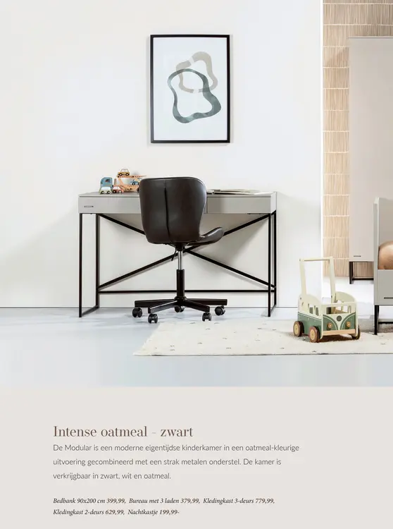 Aanbieding: Intense oatmeal zwart kinderkamer