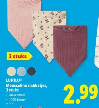 Promotie: Mousseline slabbetjes