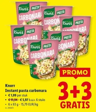 Promotie: Instant pasta carbonara