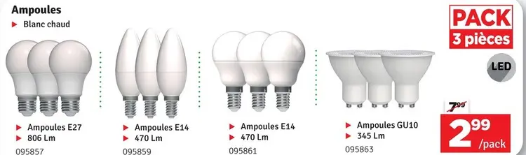 Offre: Ampoules GU10
