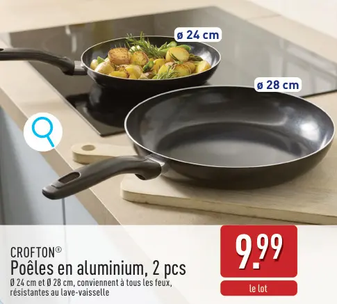 Offre: Poêles en aluminium