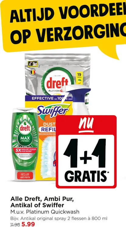 Aanbieding: Alle Dreft, Ambi Pur, Antikal of Swiffer