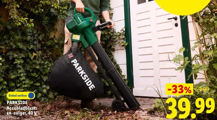 Promotie: PARKSIDE Accubladblazer en -zuiger, 40 V