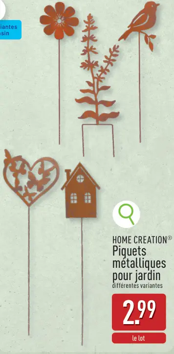 Offre: Piquets métalliques pour jardin