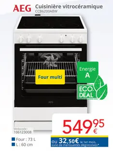 Offre: Cuisinière vitrocéramique