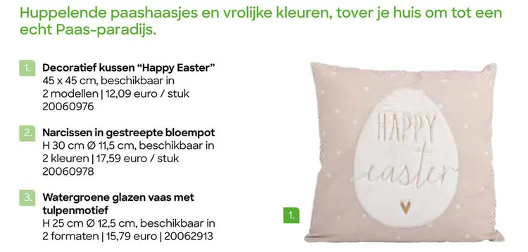 Promotie: Decoratief kussen Happy Easter