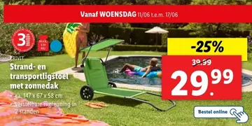 Aanbieding: Ligbed met zonnescherm