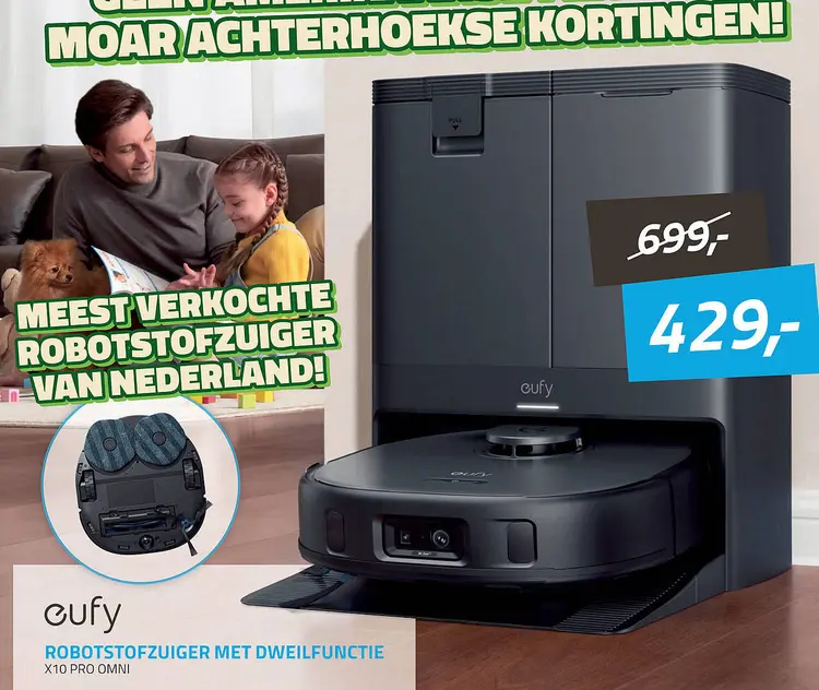 Aanbieding: Robotstofzuiger met dweilfunctie x10 pro omni