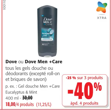Offre: Gel douche Men +Care Eucalyptus & Mint