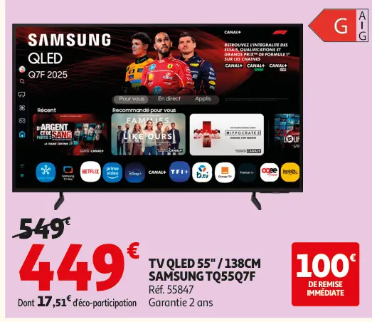 Offre: Tv qled 55" / 138cm
