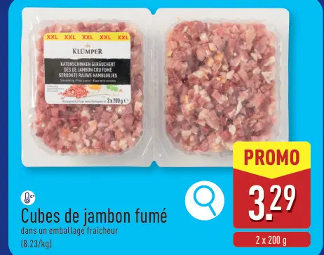 Offre: Cubes de jambon fumé
