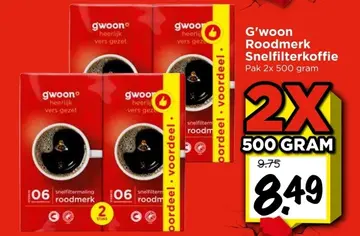 Aanbieding: G'woon Roodmerk Snelfilterkoffie