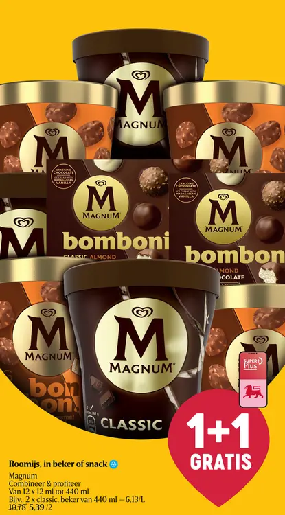 Promotie: Roomijs, in beker of snack