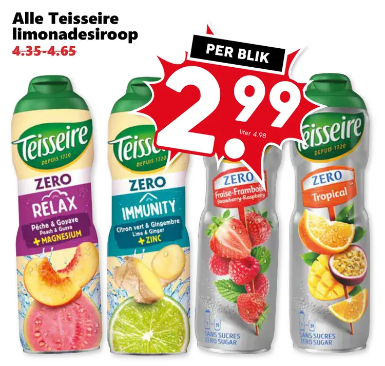 Aanbieding: Alle Teisseire limonadesiroop