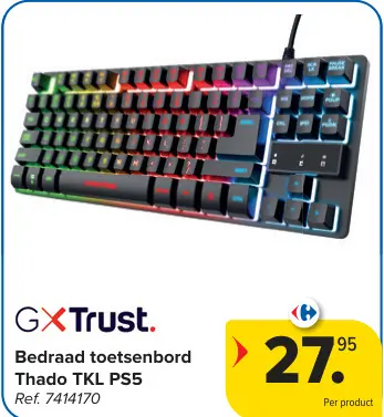 Promotie: Bedraad toetsenbord Thado TKL PS5