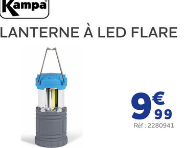 Offre: Lanterne à led flare kampa  