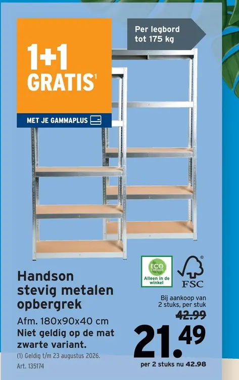 Promotie: Handson stevig metalen opbergrek