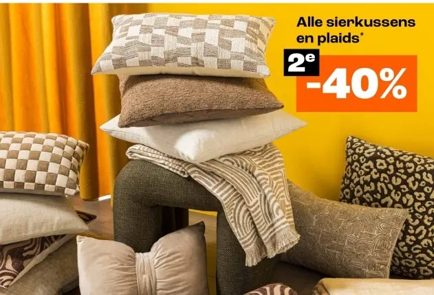 Promotie: Alle sierkussens en plaids