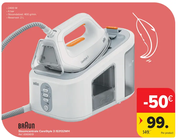 Promotie: Stoomcentrale CareStyle 3 IS3132WH