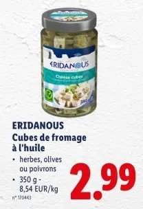 Offre: Cubes de fromage à l'huile