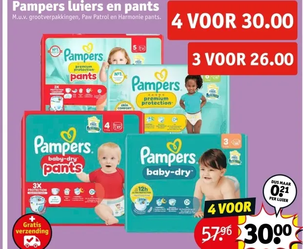 Aanbieding: Pampers luiers en pants