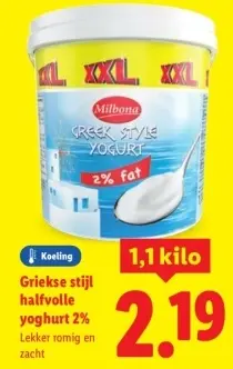 Aanbieding: Griekse stijl halfvolle yoghurt 2%