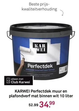 Aanbieding: Perfectdek muur en plafondverf mat binnen wit