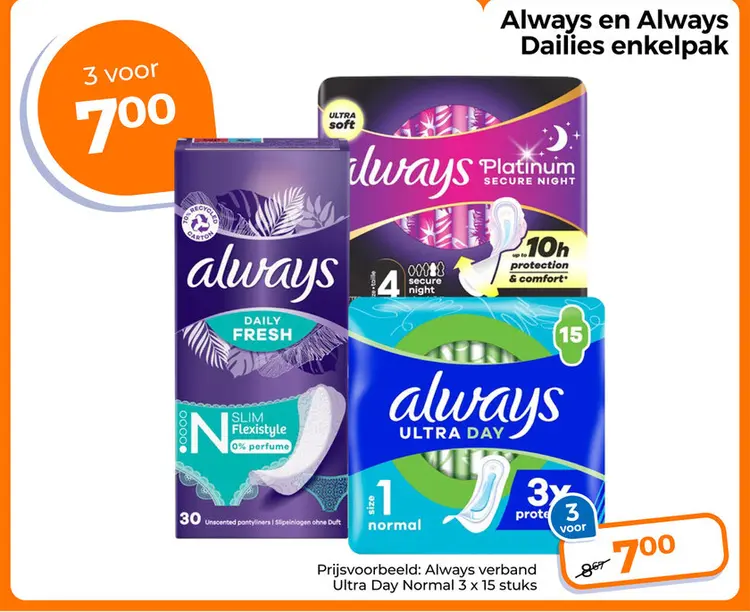 Aanbieding: Always en Always Dailies enkelpak