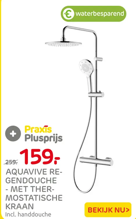 Aanbieding: Aquavive regendouche met thermostatische kraa