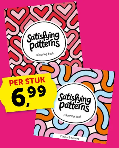 Promotie: Satisfying patterns colouring book / Cozy Kit