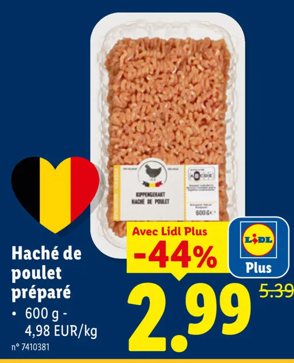 Offre: Haché de poulet préparé
