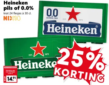 Aanbieding: Heineken pils of 0.0%