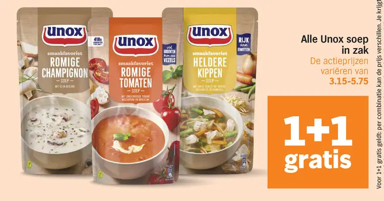 Aanbieding: Unox soep in zak