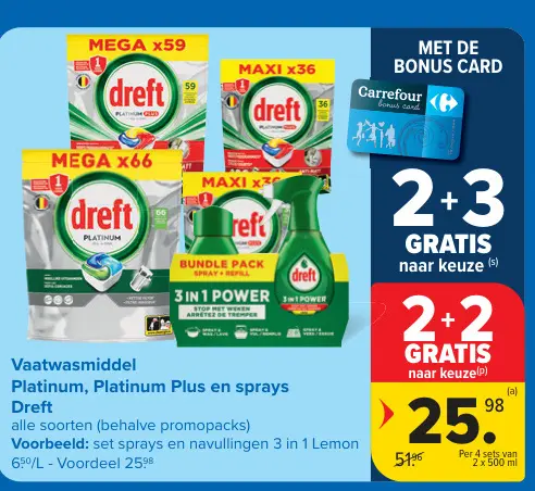 Aanbieding: Vaatwasmiddel Platinum, Platinum Plus en sprays