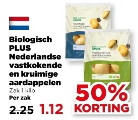 Biologisch PLUS Nederlandse vastkokende en kruimige aardappelen