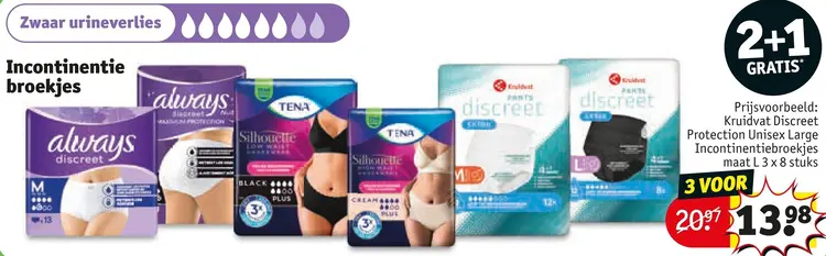 Aanbieding: Incontinentie broekjes