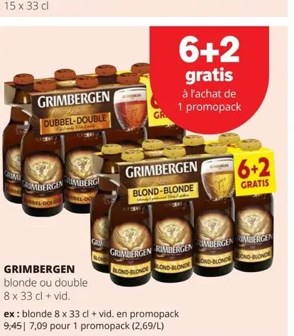 Offre: Bière blonde ou double