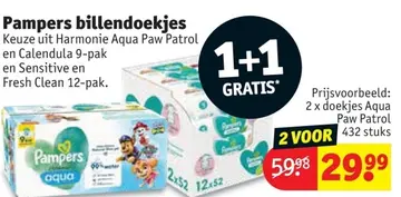 Aanbieding: Pampers billendoekjes