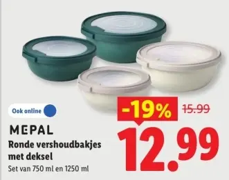 Aanbieding: Ronde vershoudbakjes met deksel