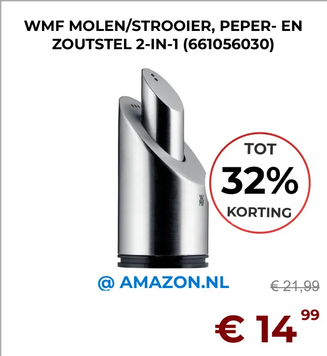 Aanbieding: Wmf molen/strooier, peper- en zoutstel 2-in-1