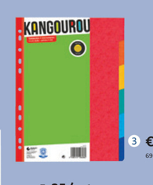 Aanbieding: Kangourou tabbladen van karton A4 - 18 stuks